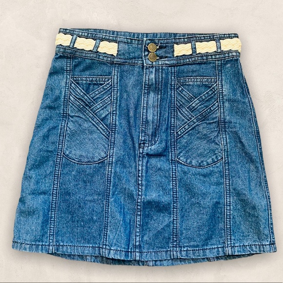 EUC Spell & the Gypsy Collective Indigo Blue Boulevard Denim Skirt - Picture 4 of 14